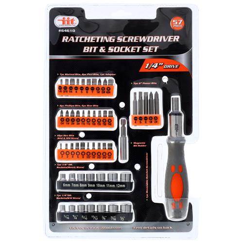 Ratcheting Screwdriver Bit & Socket Set