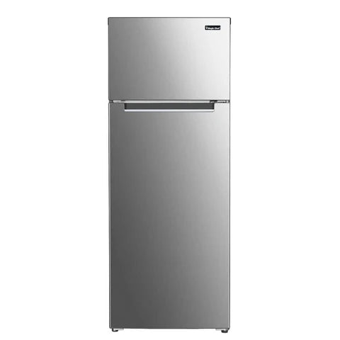 MAGIC CHEF MCDR740STE MINI FRIDGE IN PLATINUM STEEL WITH FREEZER 7.3 CF - 2-DOOR