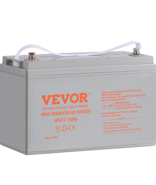 Vevor Value Regulated Gel Batteries- 12V100AH