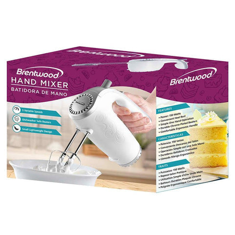 Brentwood 5  Speed Electric Hand Mixer White