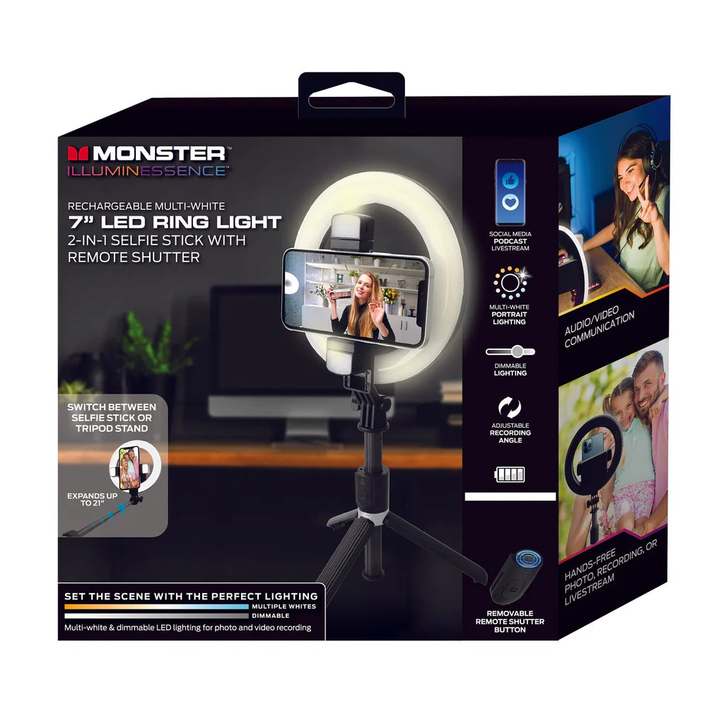 MONSTER MSV71007MWT - MULTI-WHITE 7" LED RING LIGHT
