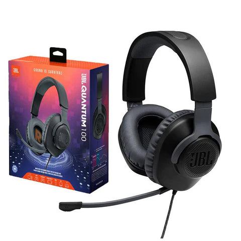 JBL QUANTUM 100 - WIRED OVER-EAR GAMING HEADPHONES - BLACK, LARGE