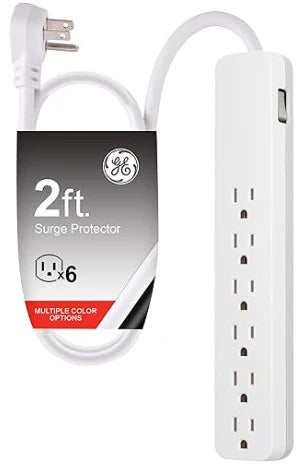 Description:
The GE Surge Protector provides dependable power protection and convenience for everyday electronics. Featuring six grounded outlets, a 2-foot cord, and a compact design, this surge protector shields your devices from voltage spikes whi
