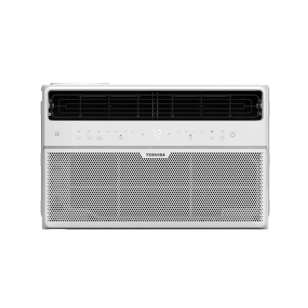 The Toshiba Smart 10,000 BTU window air conditioner has the power to cool up to 450 square feet with a sleek design, a unique touch control interface and a compact remote control. Smart functionalities include a smartphone app to control your AC through W