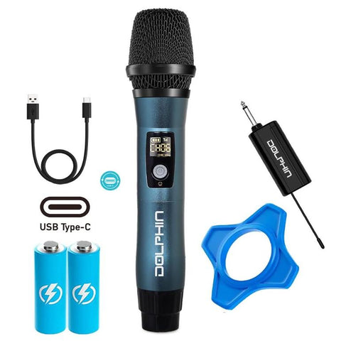 Dolphin  Professional Wireless USB-C Rechargeable Microphone - Blue