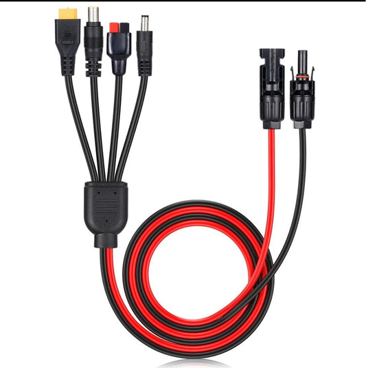 Solar Panel Extension Cable 4 In 1 DC55217909 XT60 Fenale Connector PV Wire 3ft