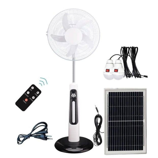18" Solar Fan With Solar Panel, Remote & Light Bulb