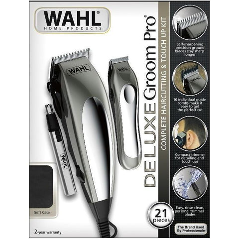 Wahl 79305-3608 Deluxe Groom Pro Clipper 21 Piece Kit