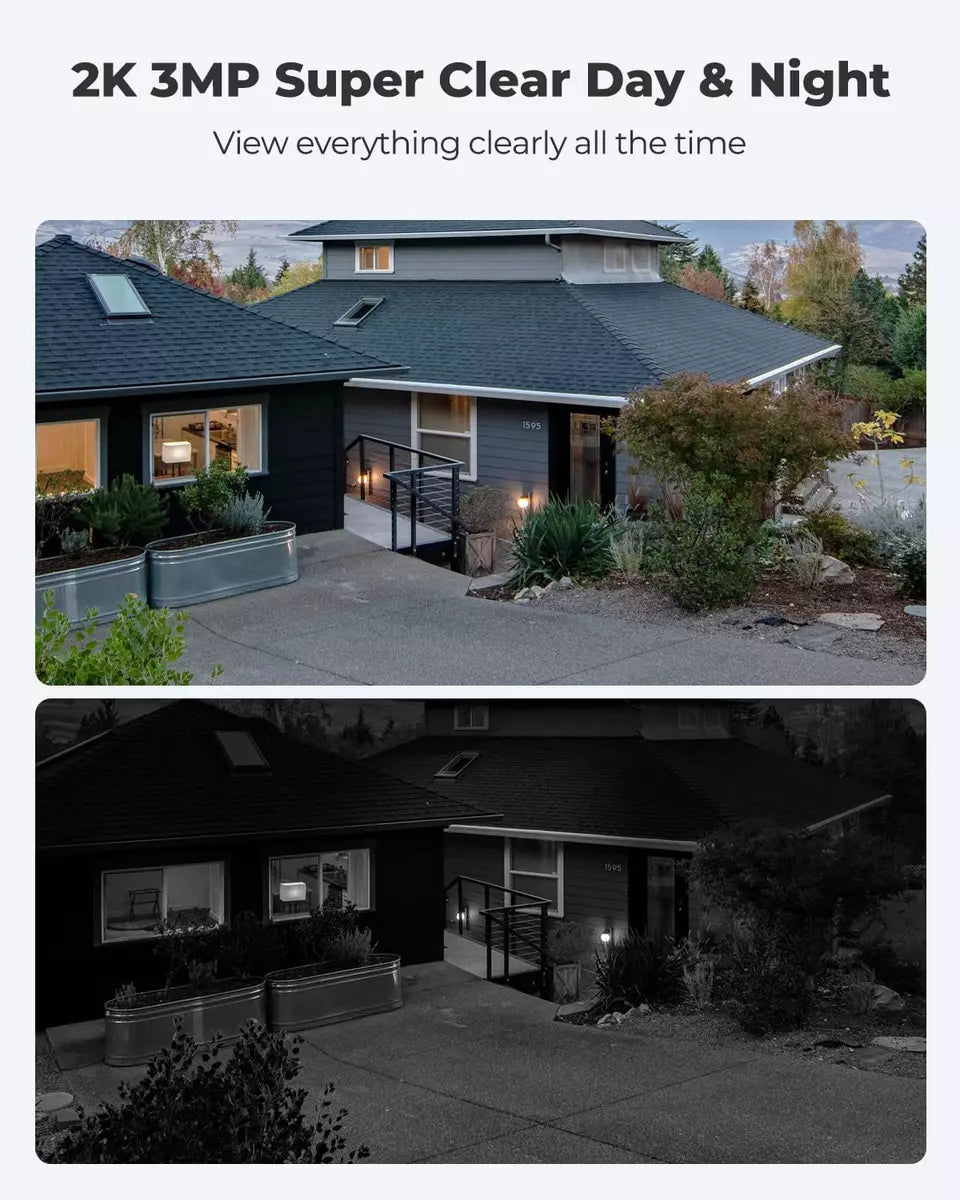 Reolink Security Cameras Outdoor Wireless, No Hub Needed, 3MP Night Vision, Human/Vehicle Detection, Wireless Home Security Camera Works with Alexa, Argus Eco + Solar Panel